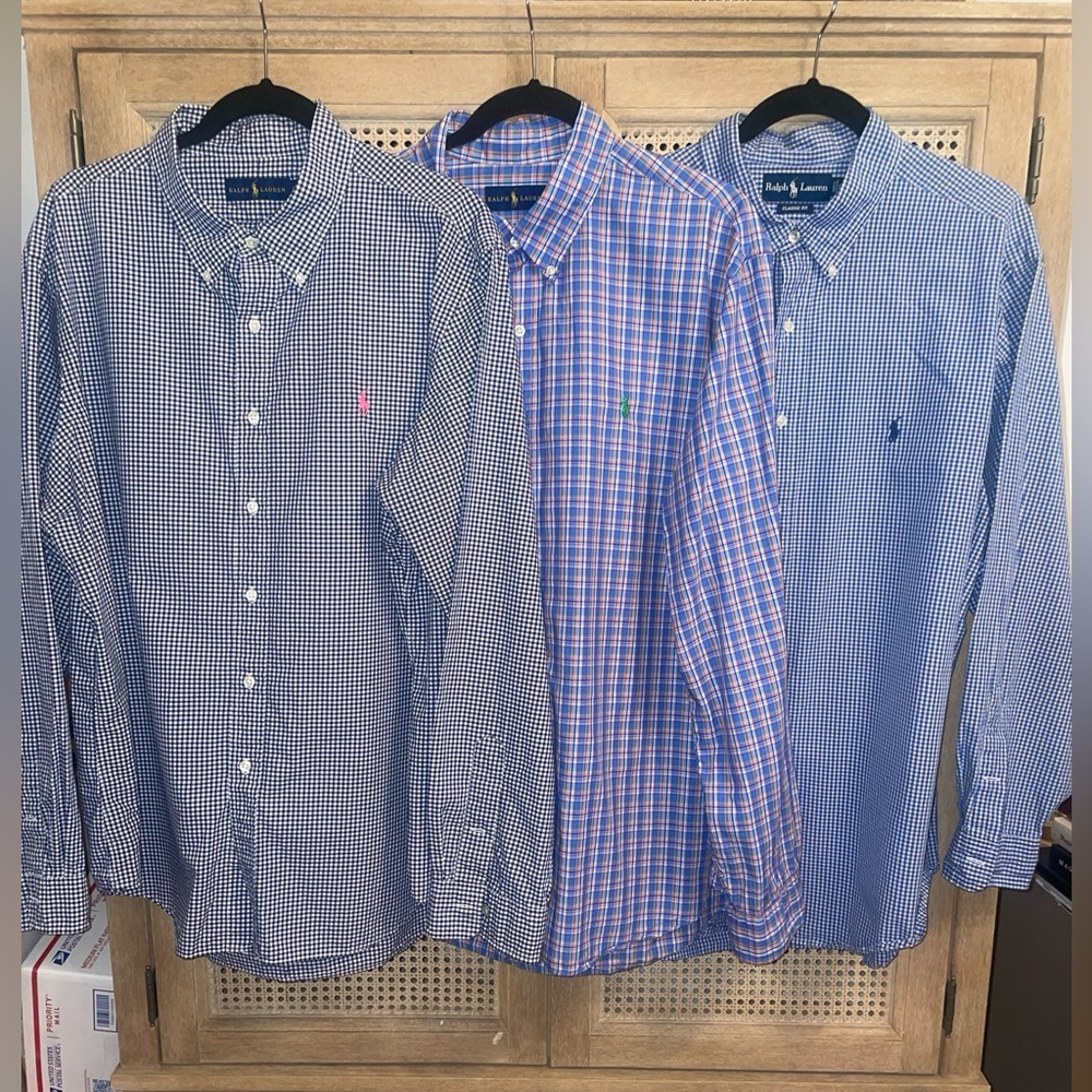 Ralph Lauren Check Button Down Shirt Classic Fit Size XXL